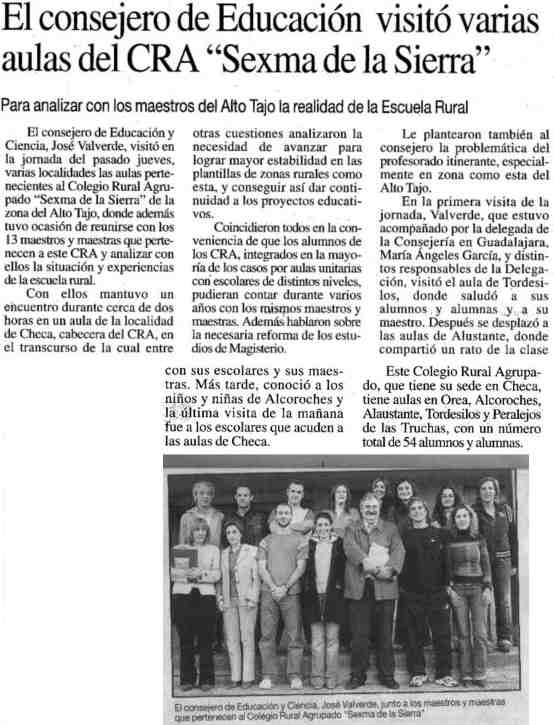 Visita del consejero de educación de la JCCM